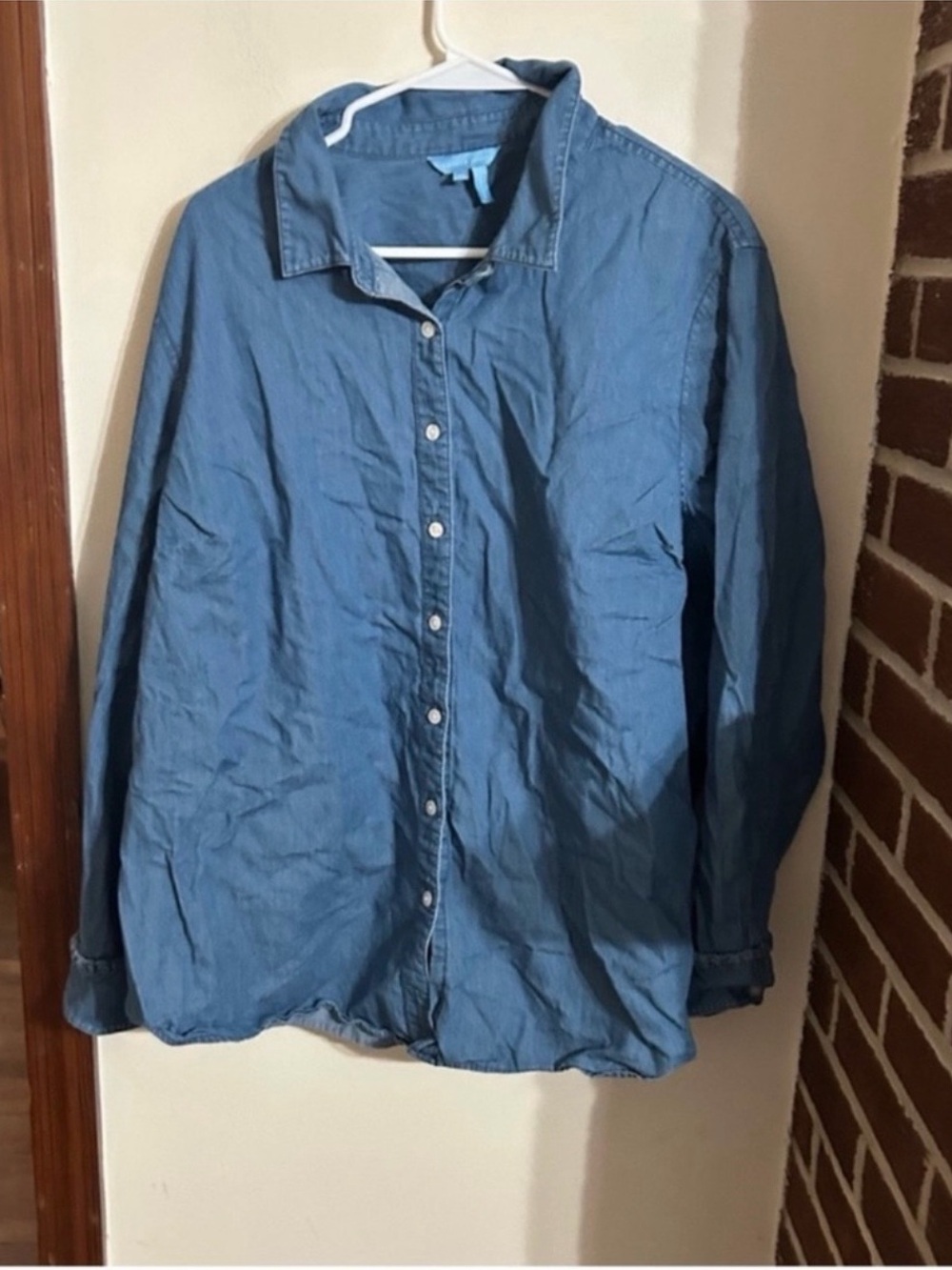 NWOT Draper James Blue Women’s Size 3x Denim Button Down Shirt